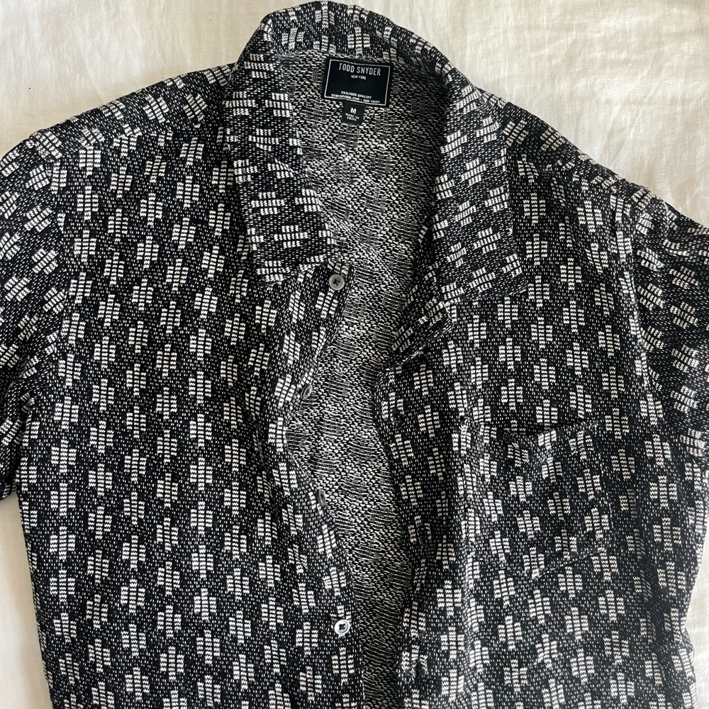 Todd Snyder Black and White Patterned Shirt